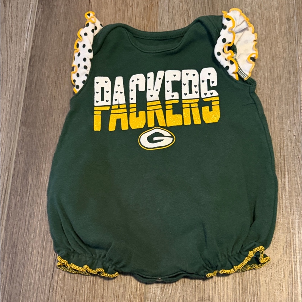 NFL Infant Romper in Dark Green with White & Red Logo